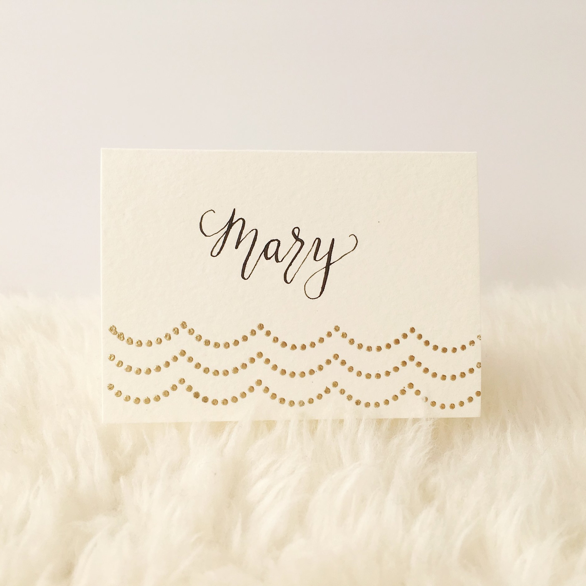 Gold Dot Holiday Place Cards